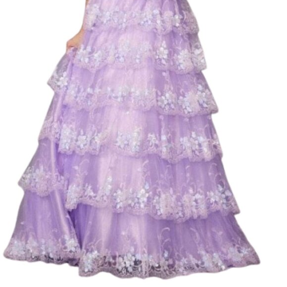 NWT Juliet Dresses JT2454K Prom Dress Lilac Size M - Picture 2 of 6